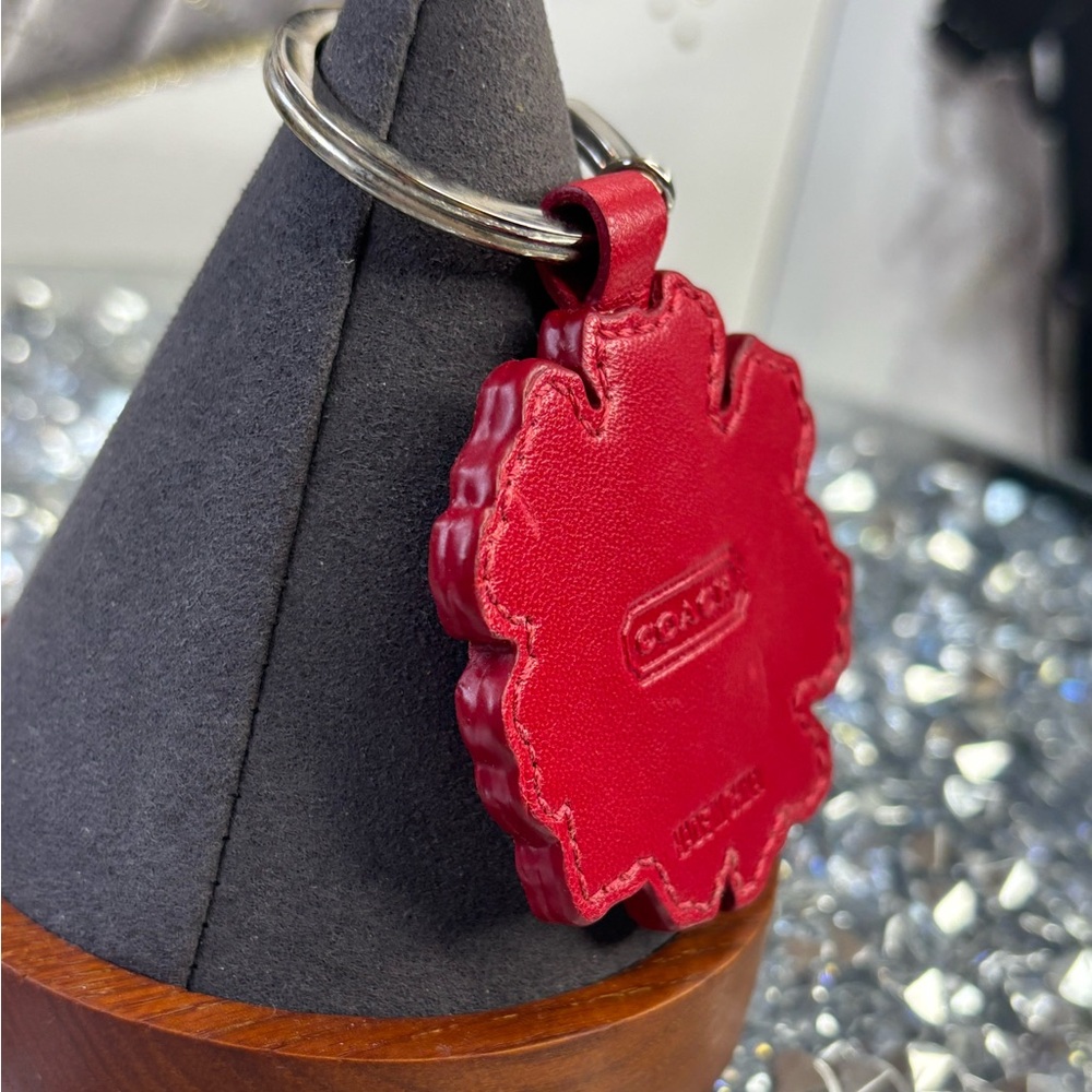 Coach RARE vintage poppy flower APPLIQUÉ key chain EUC - Picture 11 of 11